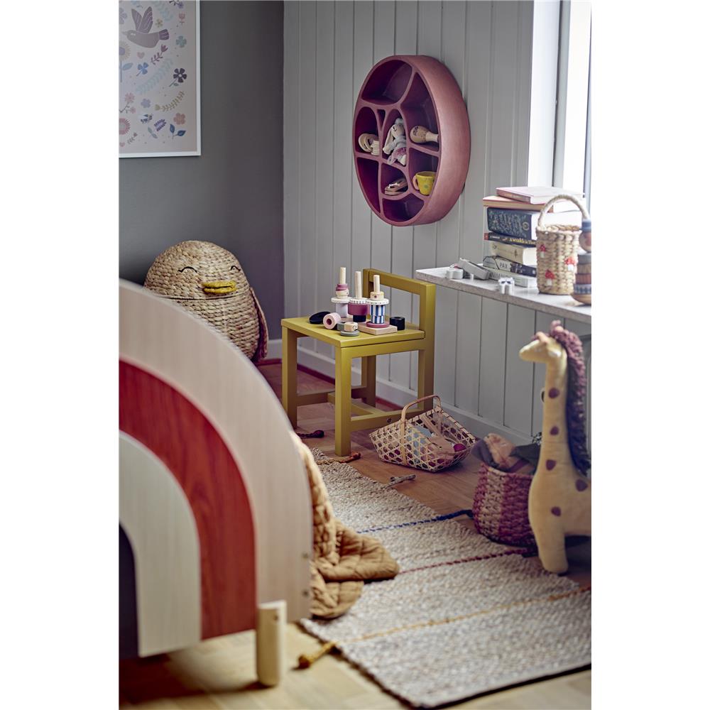 Bloomingville MINI Palmer Regal - Rotes, rundes, organisch geformtes Wandregal fürs Kinderzimmer