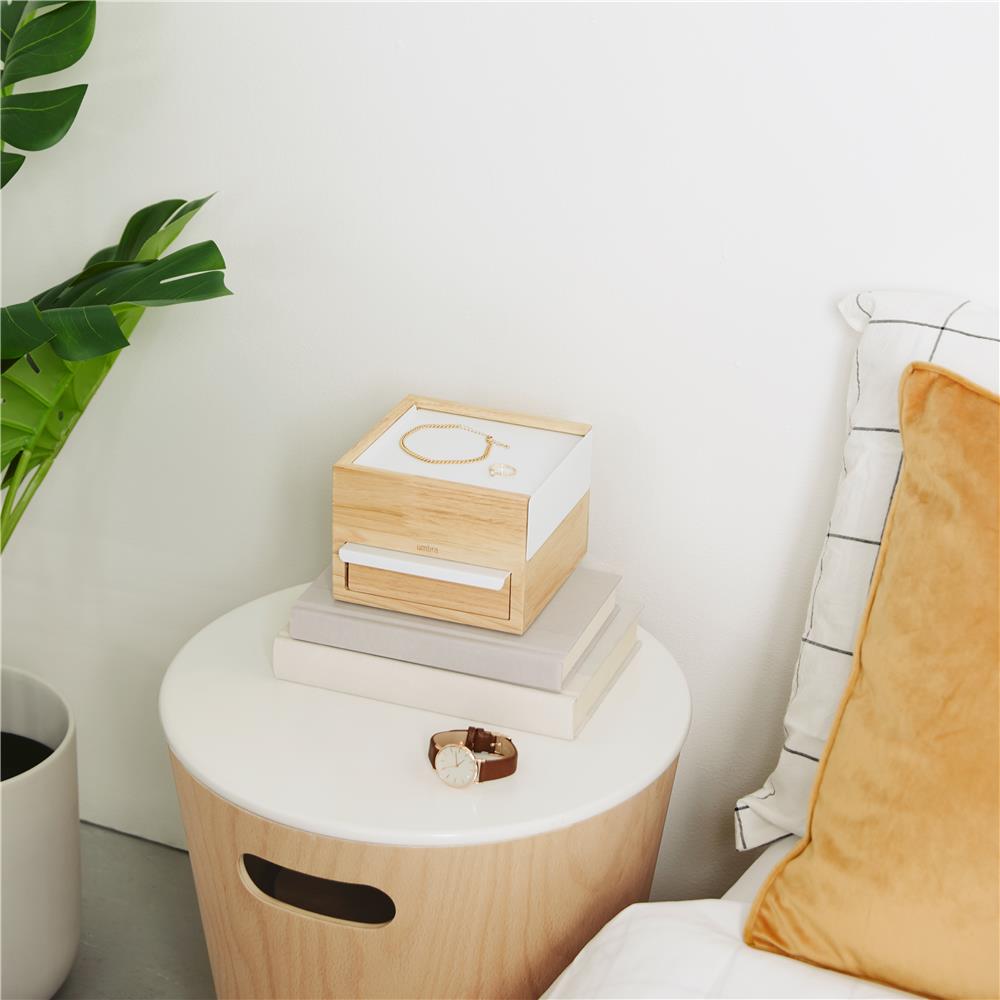 Umbra Stowit Mini Design Schmuckkasten moderne Schmuck Box mit Geheimfächern für Ringe Armbänder Uhren Halsketten Ohrringe und Accessoires