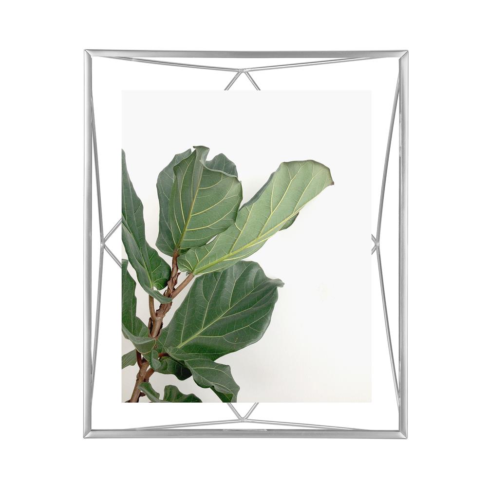 Umbra Prisma Geometrischer Bilderrahmen zum Aufhängen oder Aufstellen Chrom 30 x 25 x 8 cm