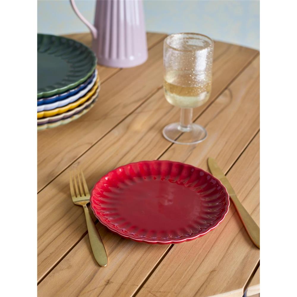 Bloomingville Latina Teller, Rot, 20 cm, Steingut, dänisches Design