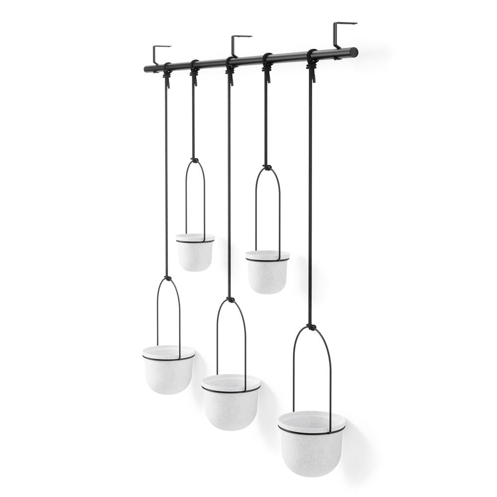 Umbra Triflora 5 Hängeblumentopf Weiß Stahl Blumenampel Wandvase