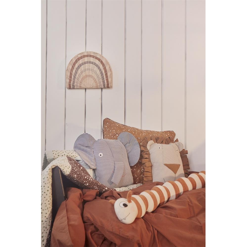 OYOY Mini - Kinderkissen Erik Elefant, Stofftier, Bio-Baumwolle