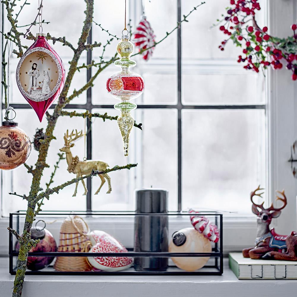 Bloomingville Filula Teelichthalter – Schwarzer Glasrahmen für moderne Winterdeko