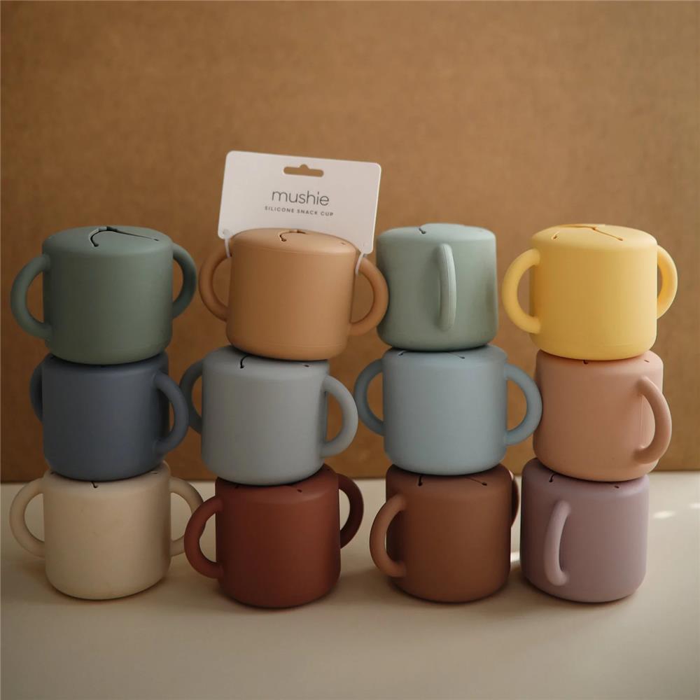 Mushie Snackbecher, Stone, aus Silikon, BPA-frei