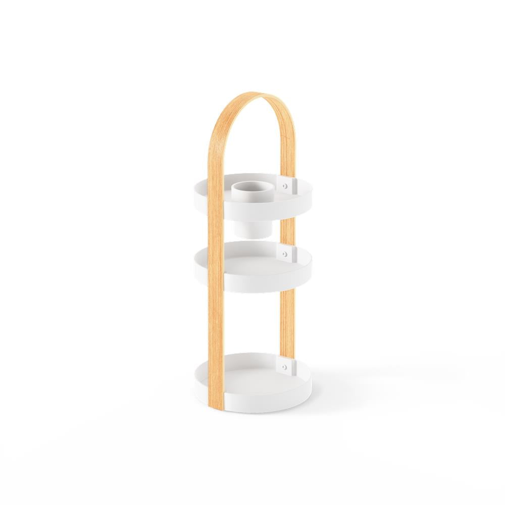 Umbra Bellwood 3-stufiger Kosmetik/Makeup Organizer in Weiß/Natur