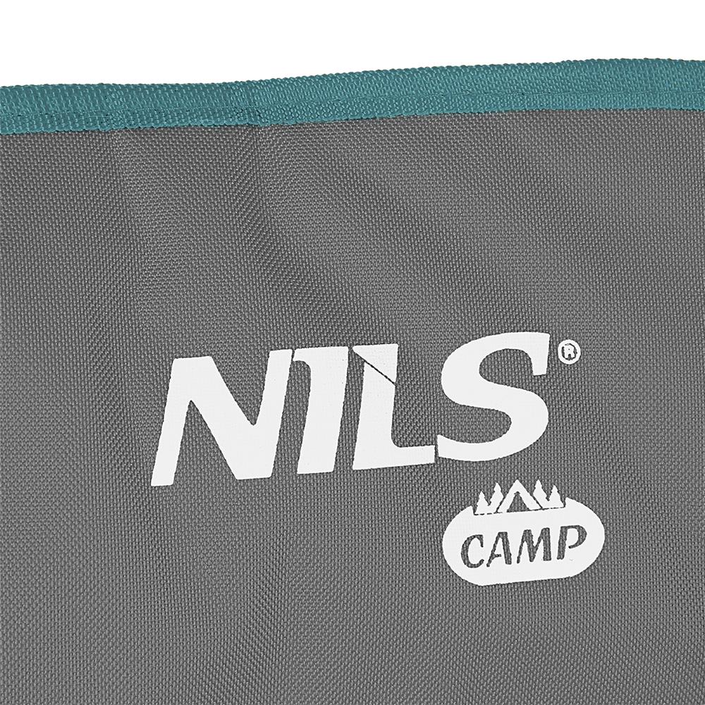 NILS CAMP Campingstuhl Grau-Grün - gepolsterter Klappstuhl mit Armlehnen für Camping, Garten & Angeln