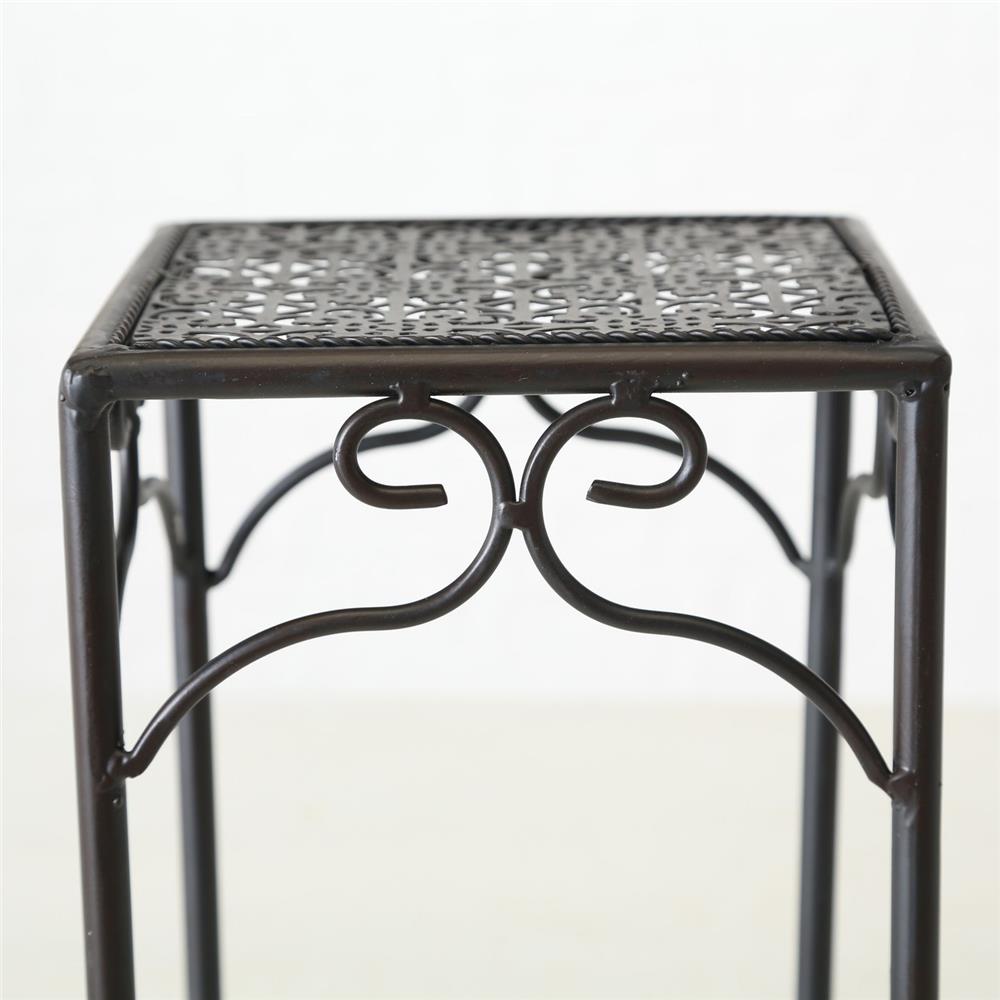 BOLTZE Beistelltische Broder 3er Set in Dunkelbraun aus Metall mit Ornamenten