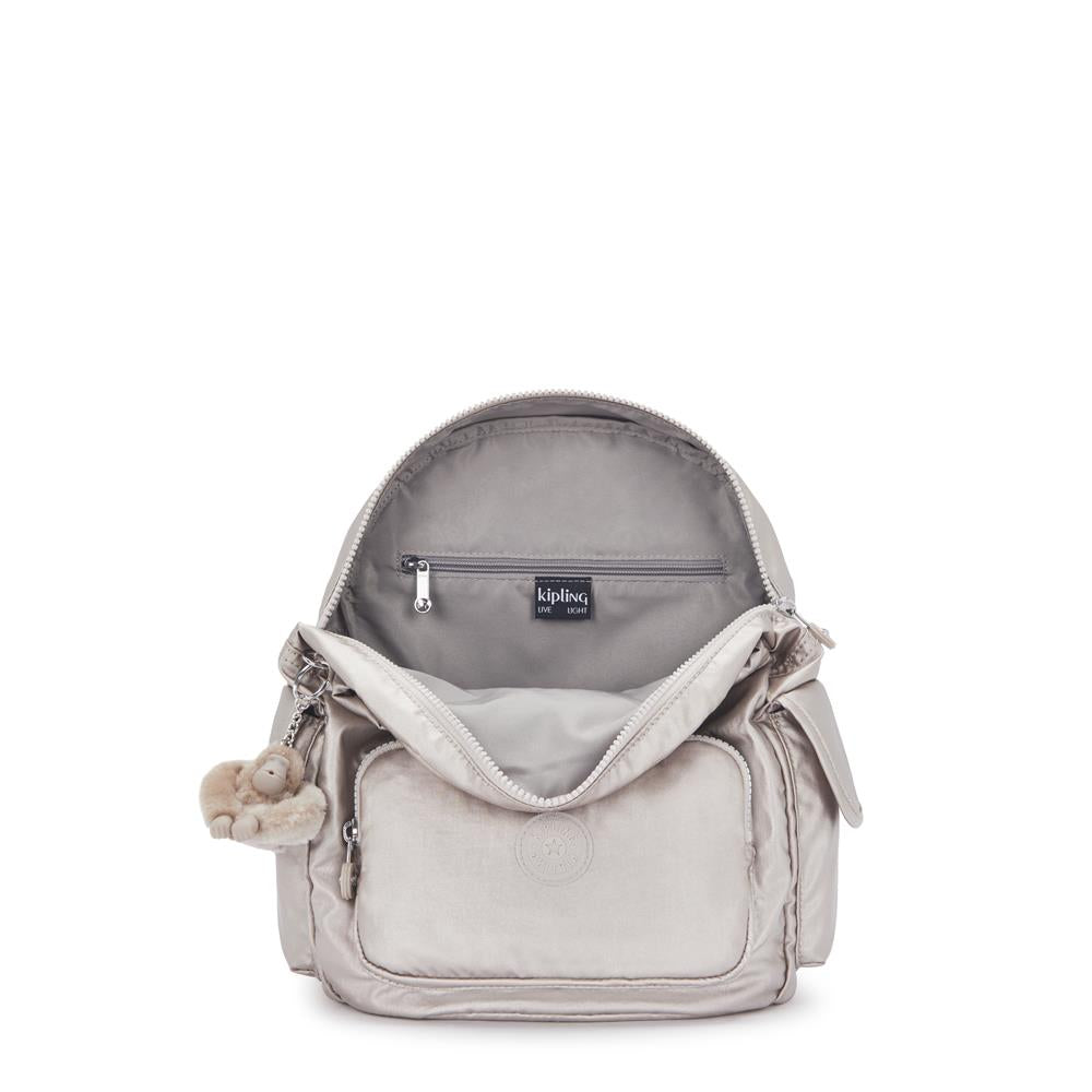 Kipling CITY PACK S, Kleiner Rucksack, Metallic Glow (beige), 9L, Kompakt & Stylisch