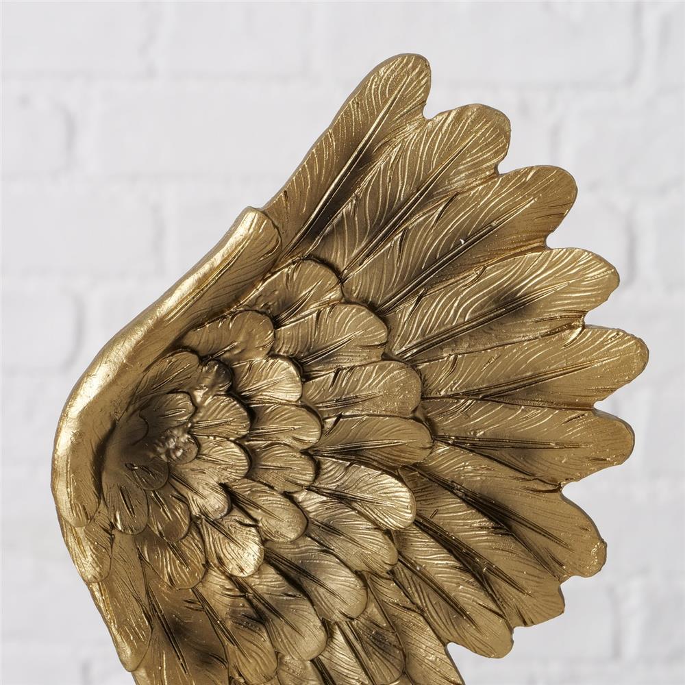 BOLTZE Dekoaufsteller Cosmo Engelsflügel mit Stand 38 cm Gold Elegantes Design