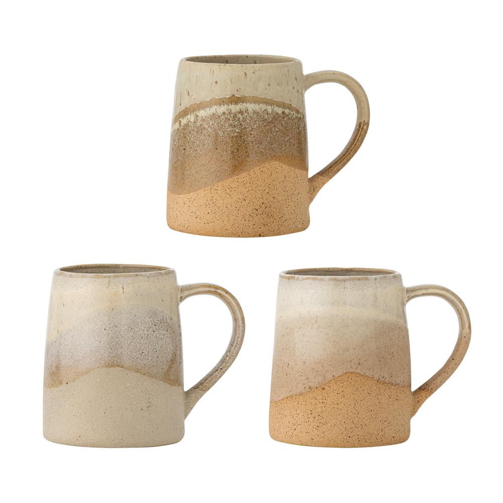 Bloomingville Soleia Becher braun Steingut 3er Set D9xH10 cm 390 ml