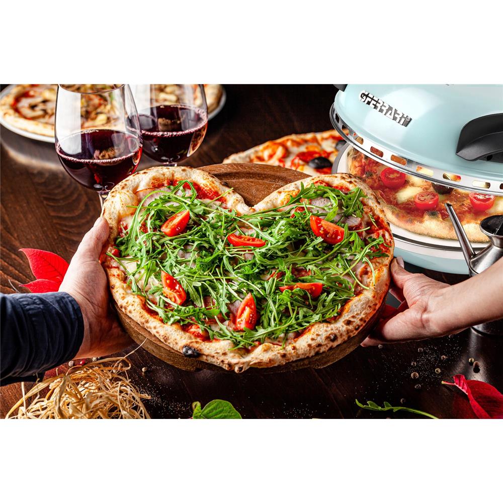 G3Ferrari elektrischer Pizzaofen Delizia 1200 W für Pizza Ø 31cm cool blue Pizzamaker mit feuerfestem Naturstein - Limitierte Edition