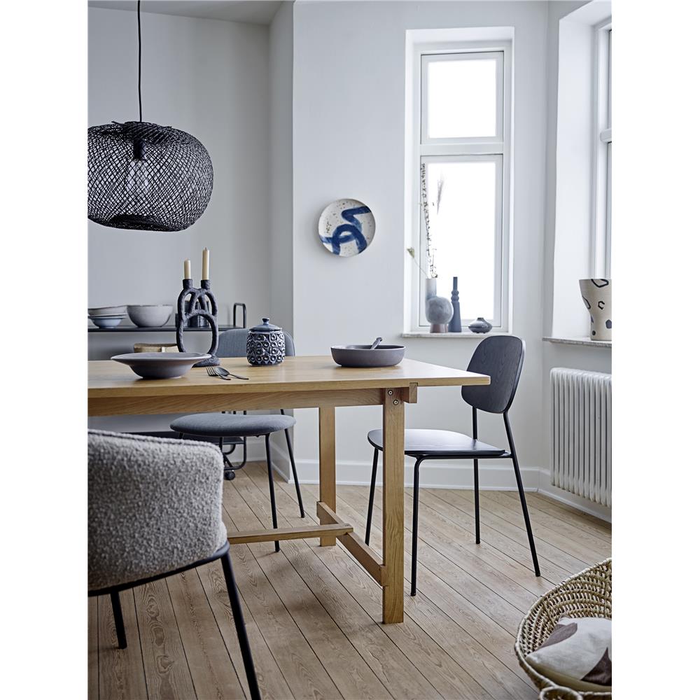 Bloomingville Ozcar Wanddekoration, blauer Steingut-Teller, nordisches Design