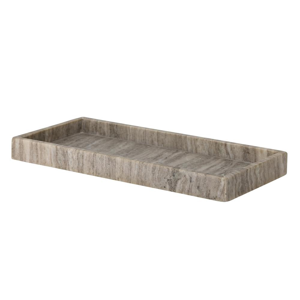 Bloomingville Majsa Tablett – braunes Marmor-Tablett, 38x18 cm, vielseitig & lebensmittelgeeignet
