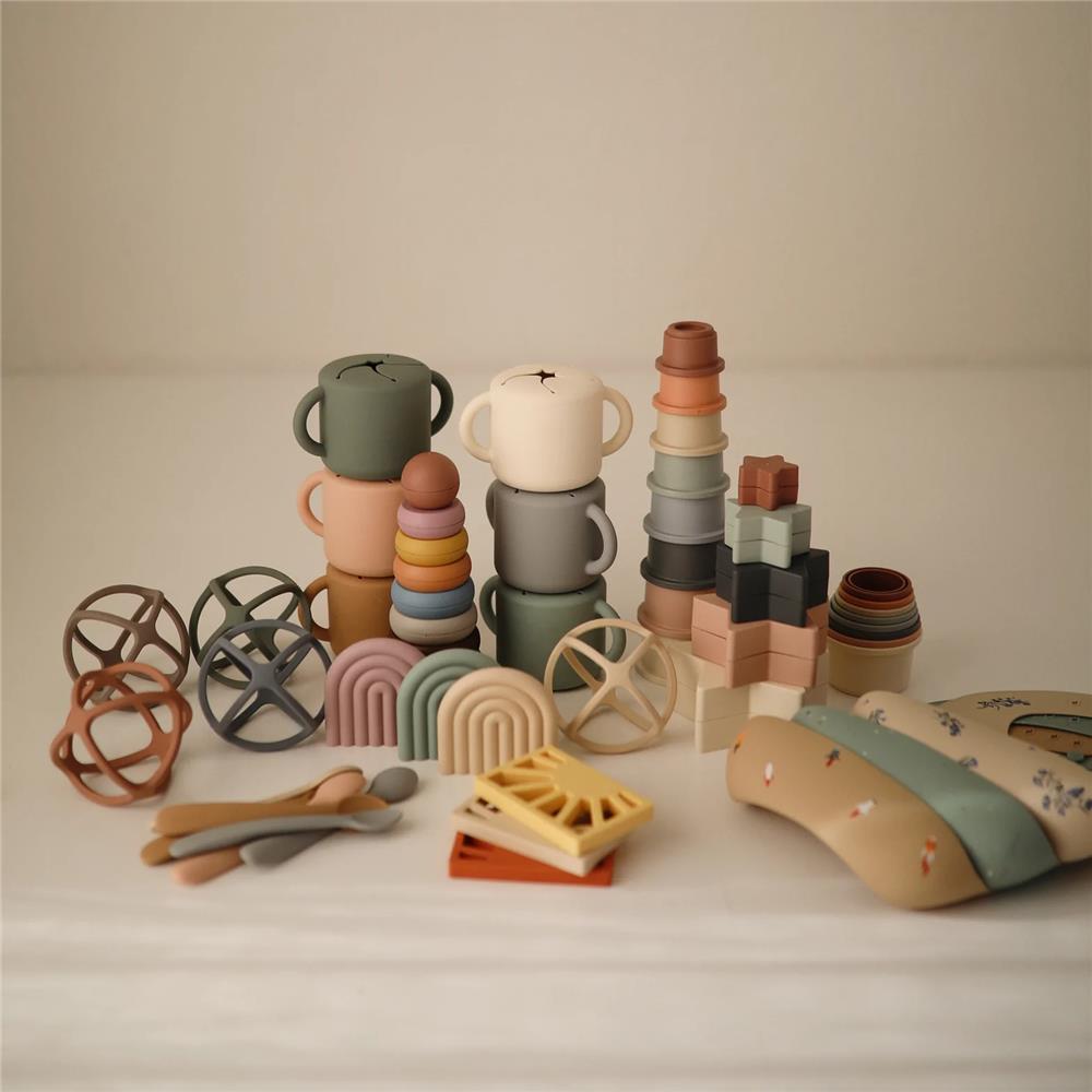 Mushie Beißring Sonne, Clay, aus Silikon, BPA-frei