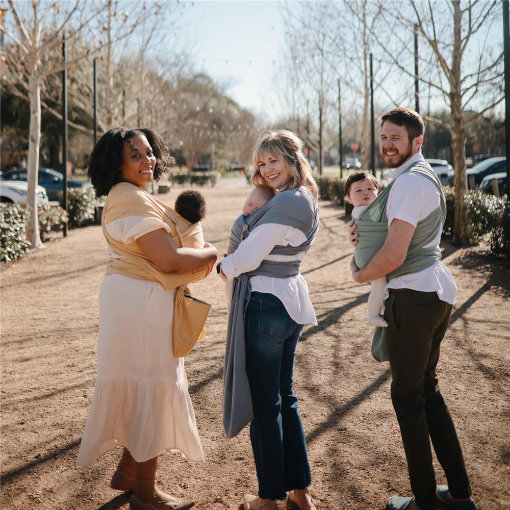 Mushie Baby-Tragetuch, Mustard Melange, aus 100% Bio-Baumwolle