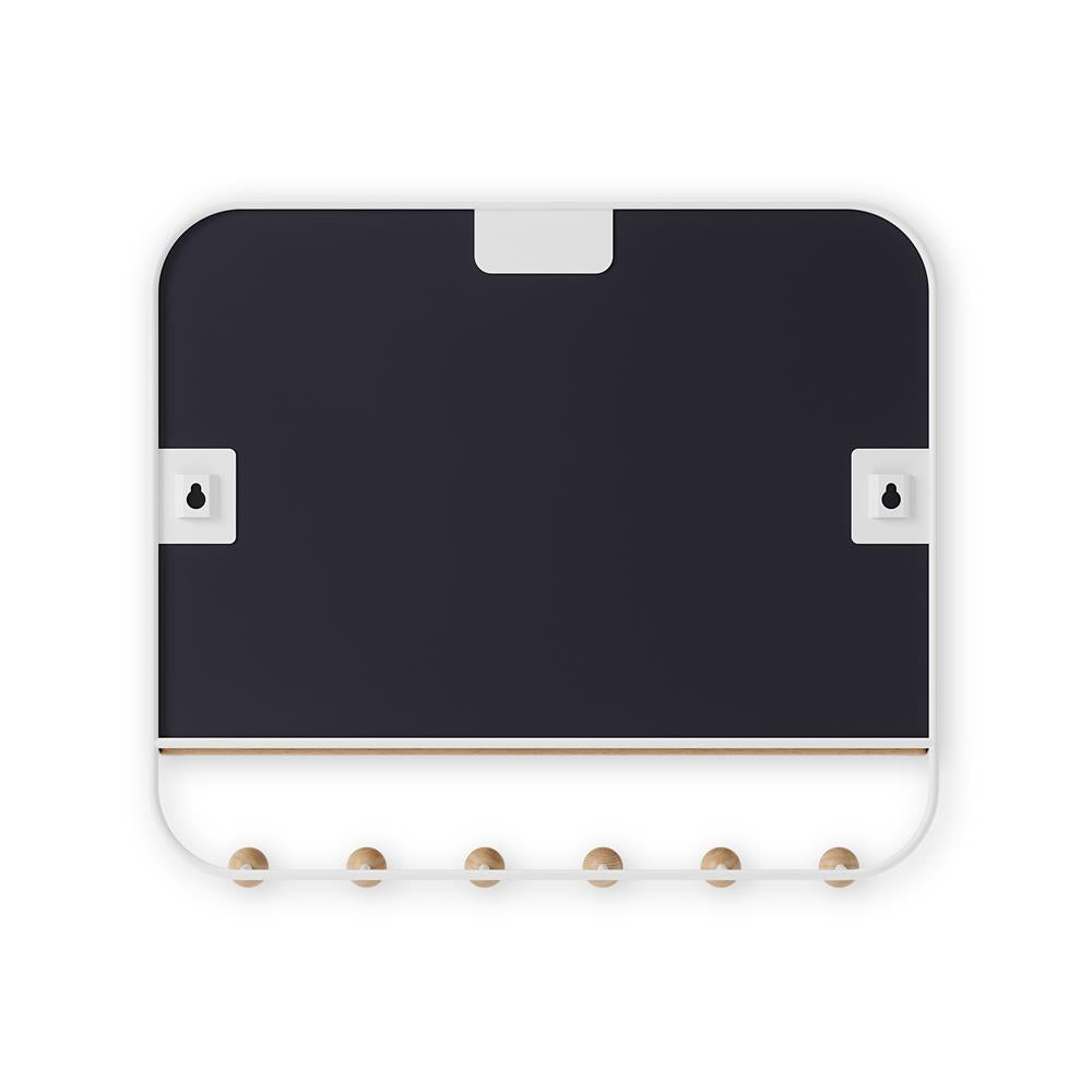 Umbra Estique Wandspiegel mit Ablage und 6 Haken, Accessoire Organizer für den Eingang, in Weiß