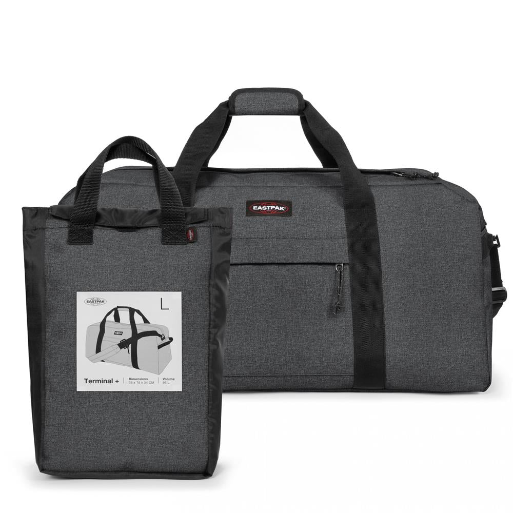 Eastpak TERMINAL +, Große Reisetasche, Black Denim (grau), 96L