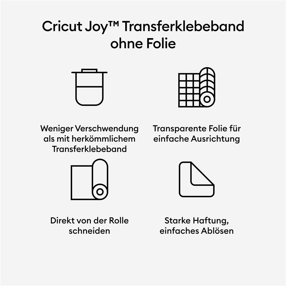 Cricut Joy Transferklebeband ohne Trägerfolie Transparent 13,9cm x 3,04m 1 Rolle