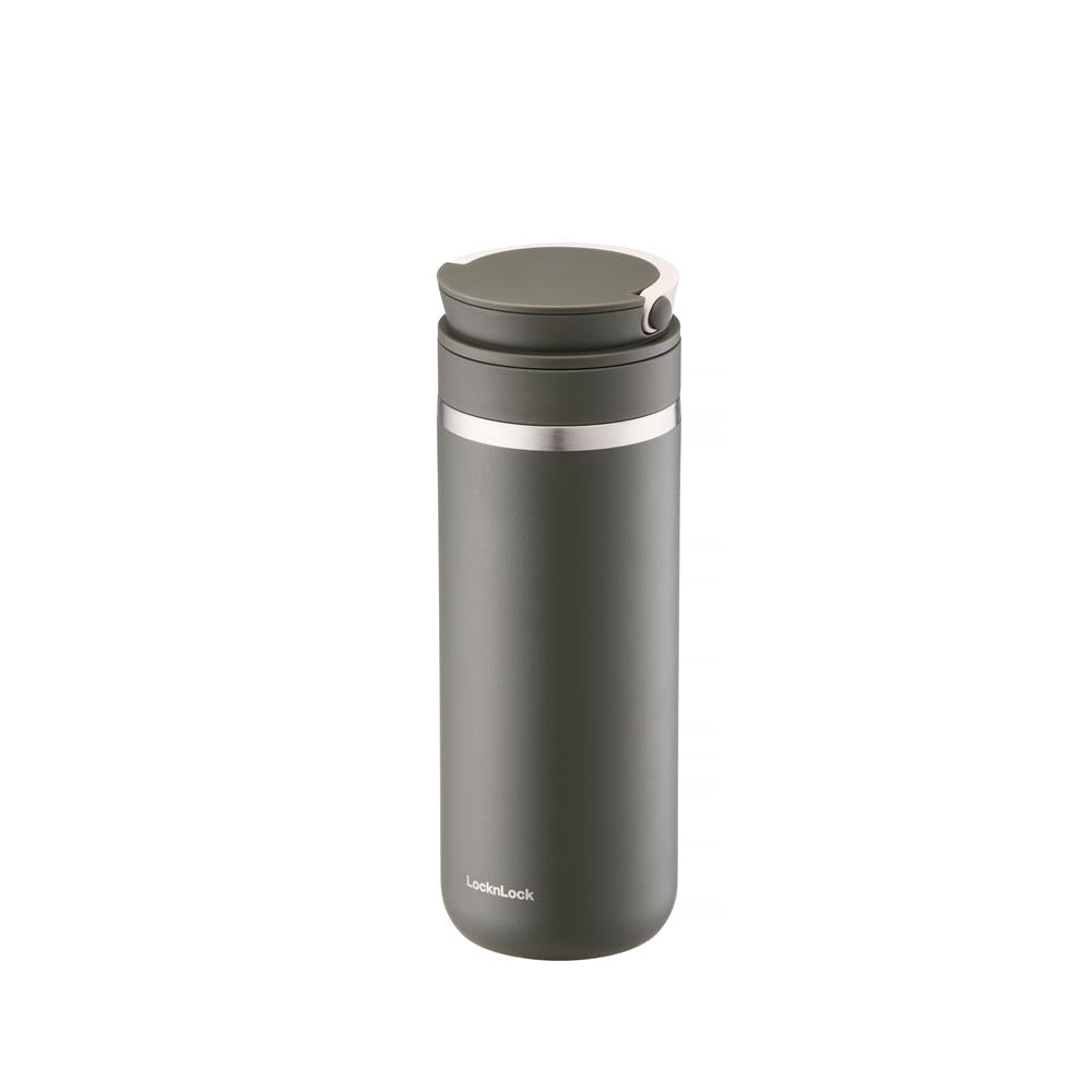 LocknLock Metro Thermobecher 475 ml Khaki - Edelstahl Tumbler auslaufsicher mit Griff