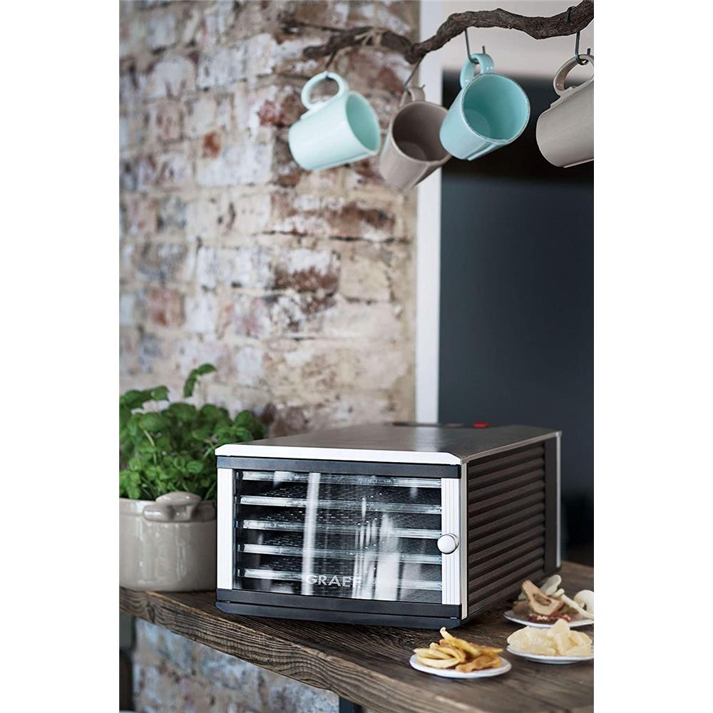 GRAEF DA 506 Dörrautomat in Silber mit 6 Einschüben, Timer und Temperatureinstellung