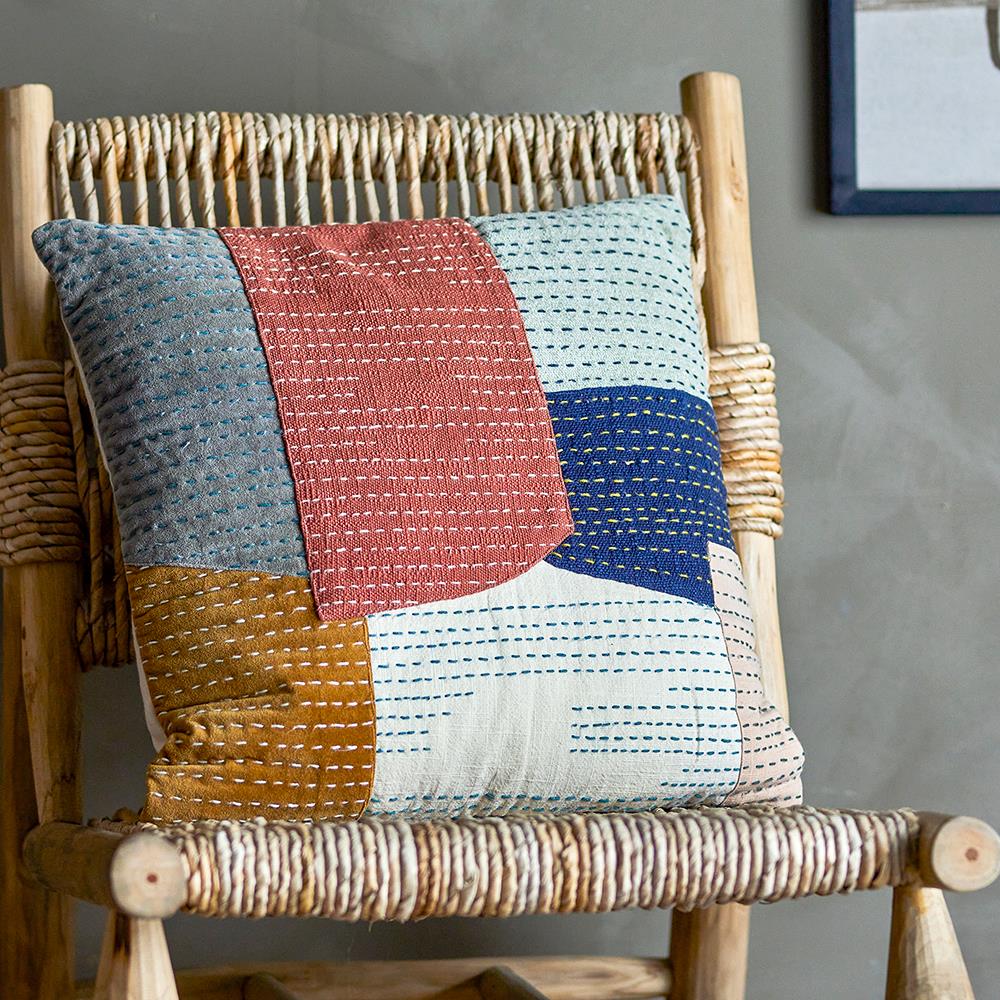 Bloomingville Montanaro Kissen Orange – dekoratives Baumwollkissen 50x50 cm