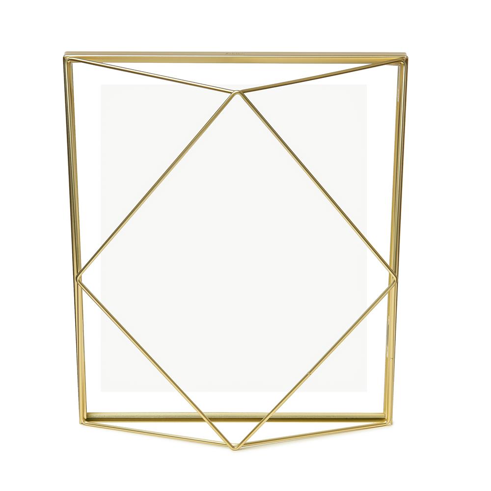 Umbra Prisma Geometrischer Bilderrahmen zum Aufhängen oder Aufstellen Messing 30 x 25 x 8 cm