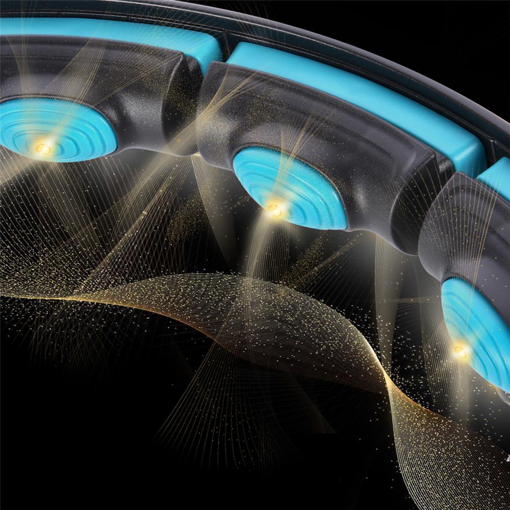 Hula Hoop Reifen mit LCD-Zähler, Magneten und Gewicht Schwarz/Türkis | HMS HHM17
