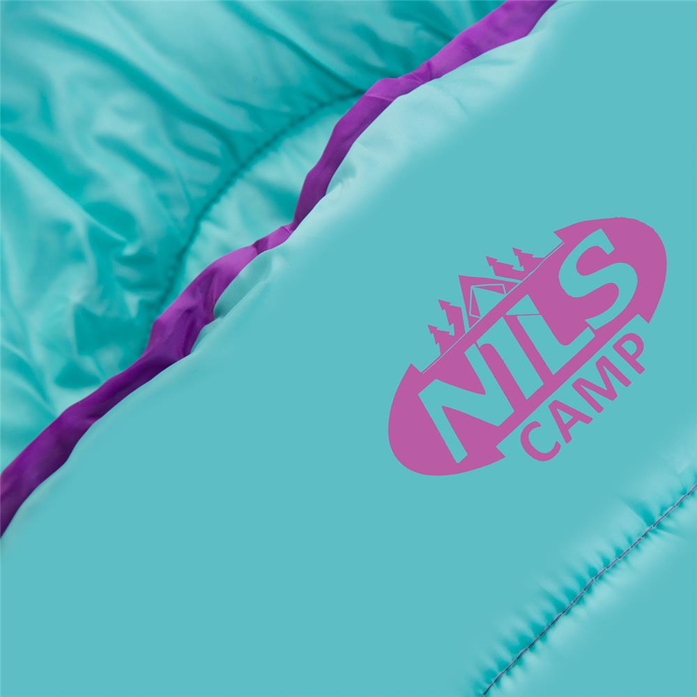 NILS CAMP Schlafsack Größe M Violett-Türkis - Mumienschlafsack für Outdoor, Trekking & Camping