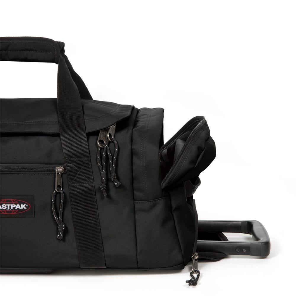 Eastpak LEATHERFACE S +, Kleine Reisetasche, Black (schwarz), 41L, mit 2 Rädern