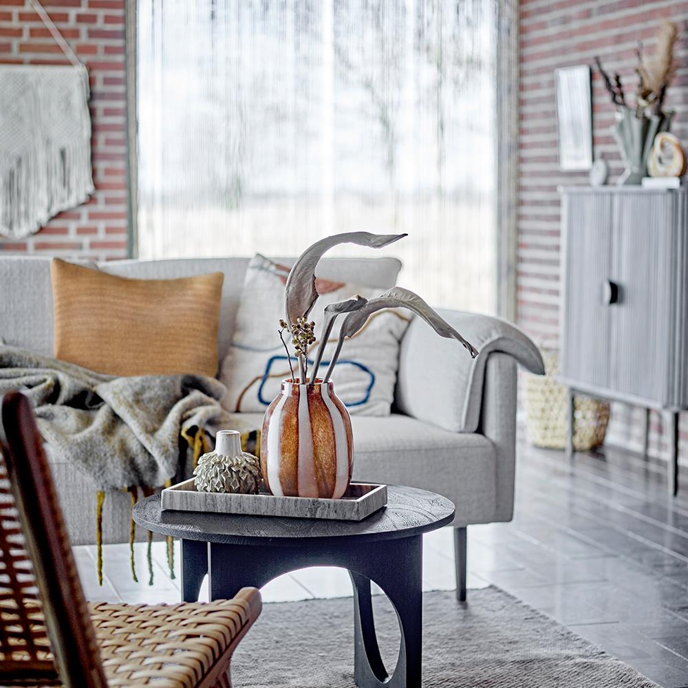 Bloomingville Majsa Tablett – braunes Marmor-Tablett, 38x18 cm, vielseitig & lebensmittelgeeignet