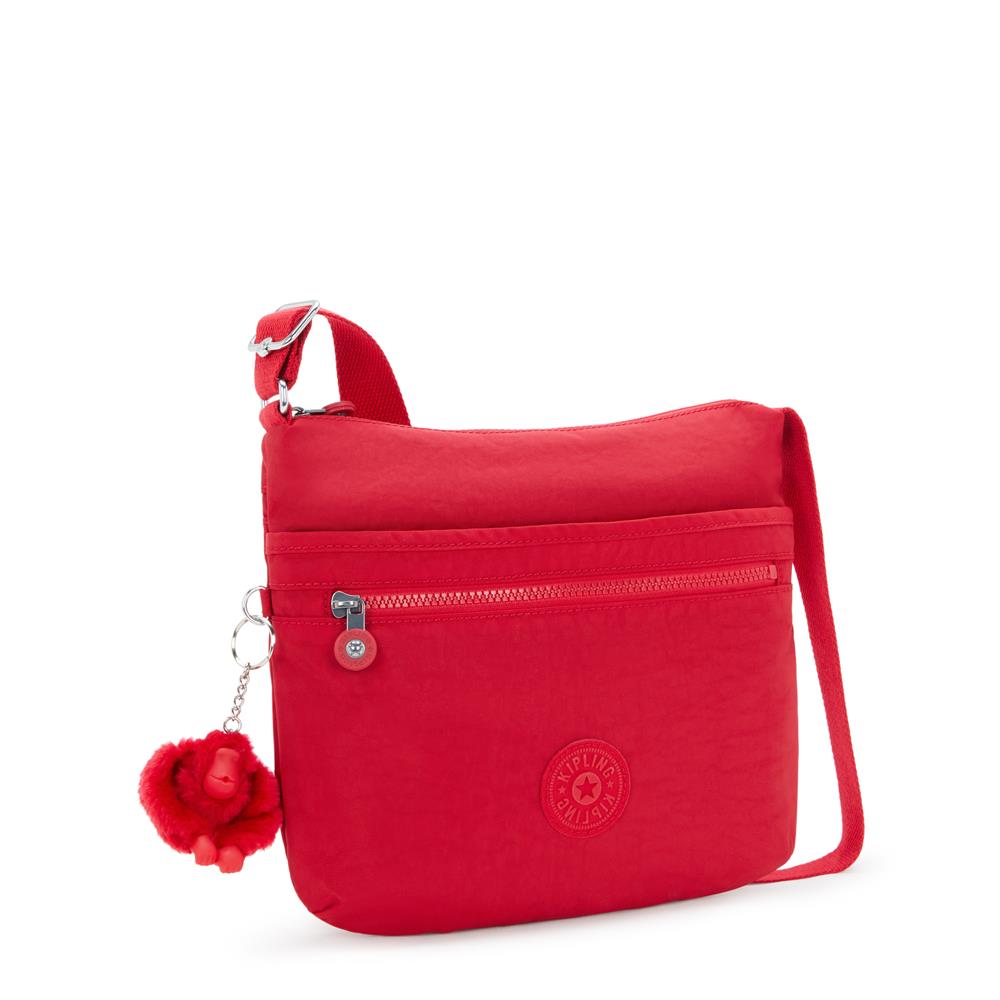 Kipling ARTO M, Mittelgroße Umhängetasche, Red Rouge (rot), Schultertasche mit Reißverschluss