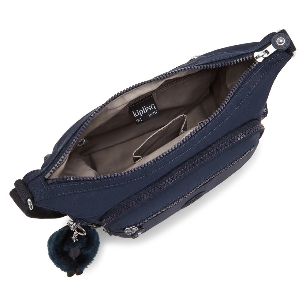 Kipling GABBIE S, Kleine Umhängetasche, Blue Bleu 2 (blau), Schultertasche mit vielen Fächern