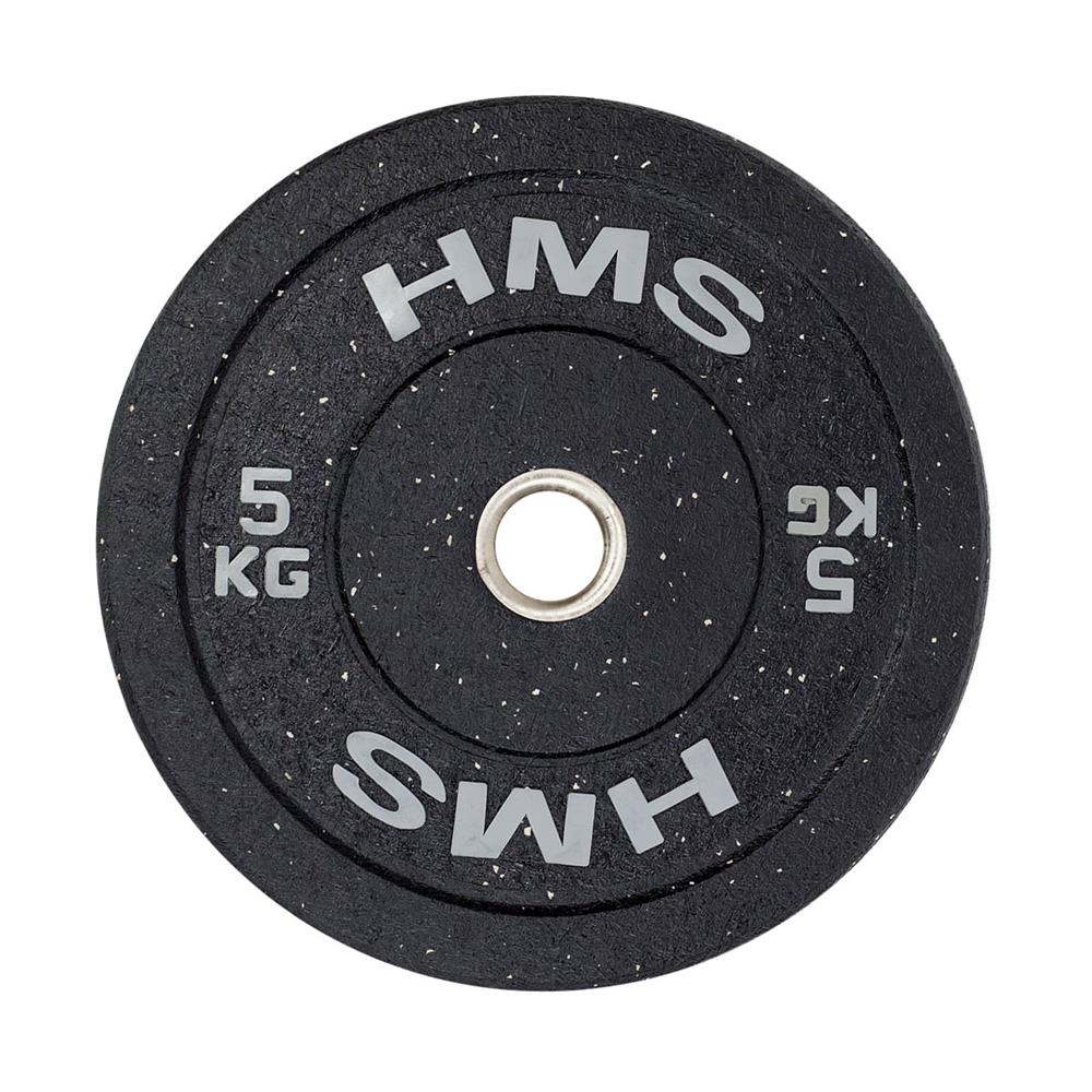 Hantelscheibe 5 kg Gummiert 50 mm Bumper Plate | HMS HTBR05