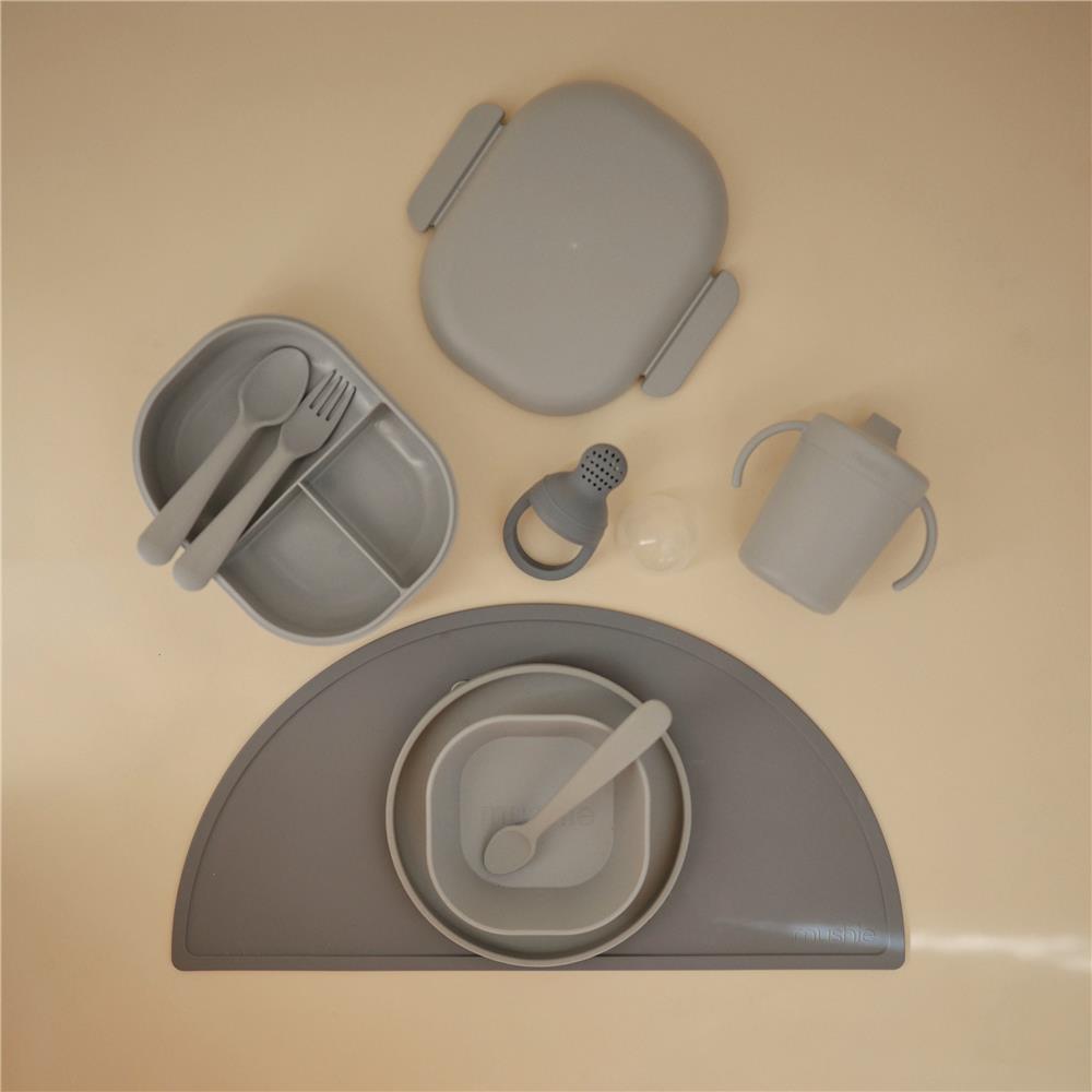 Mushie Lunchbox, Cloud, Brotdose mit Löffel und Gabel, BPA-frei