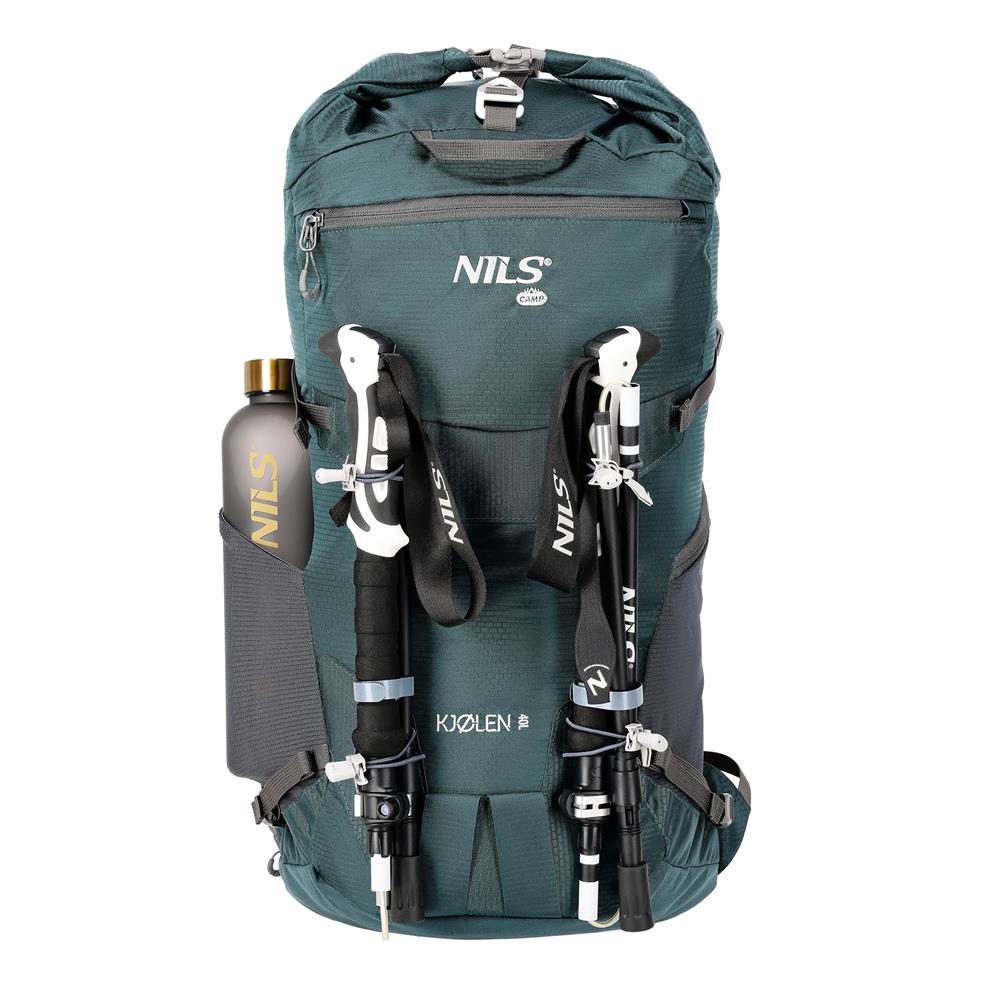 NILS CAMP Trekkingrucksack Kjolen 40L in Grün - Outdoor Rucksack mit Belüftung & Regenhülle