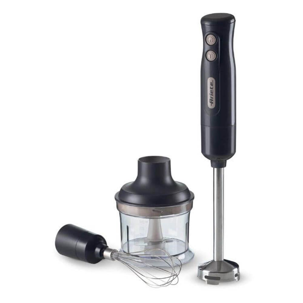 Ariete Breakfast Stabmixer-Set, Dunkelgrau, 3in1 Pürierstab Set, 700W, Klassisches Design