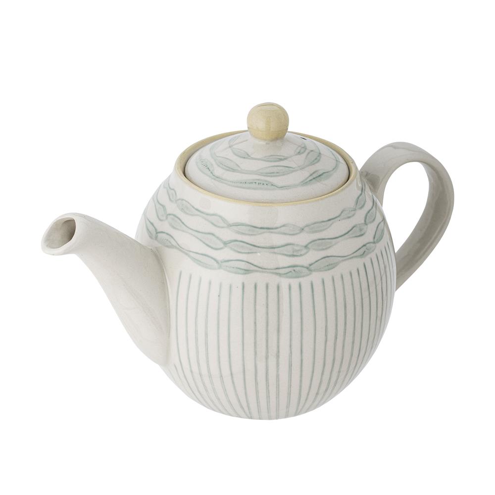 Bloomingville Maple Teekanne, Blau, 900ml, Steingut, dänisches Design