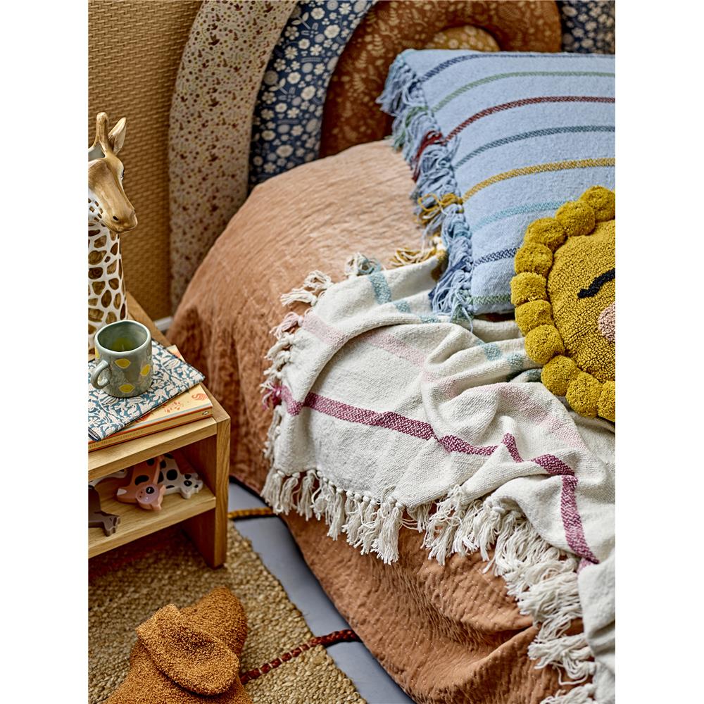 Bloomingville MINI Frey Decke, gestreift, Recycelte Baumwolle, Kinderzimmer, dänisches Design