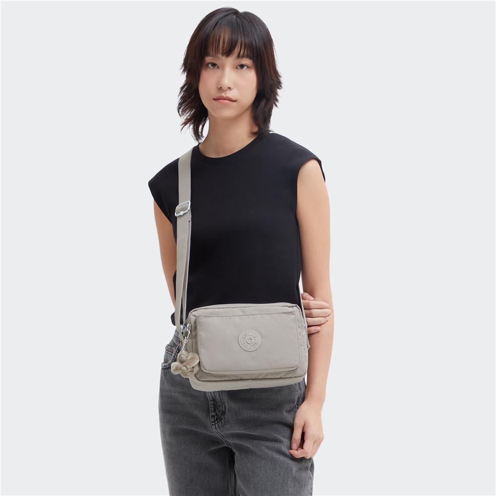 Kipling ABANU M, Mittelgroße Umhängetasche, Grey Gris (grau), 4L, Schultertasche