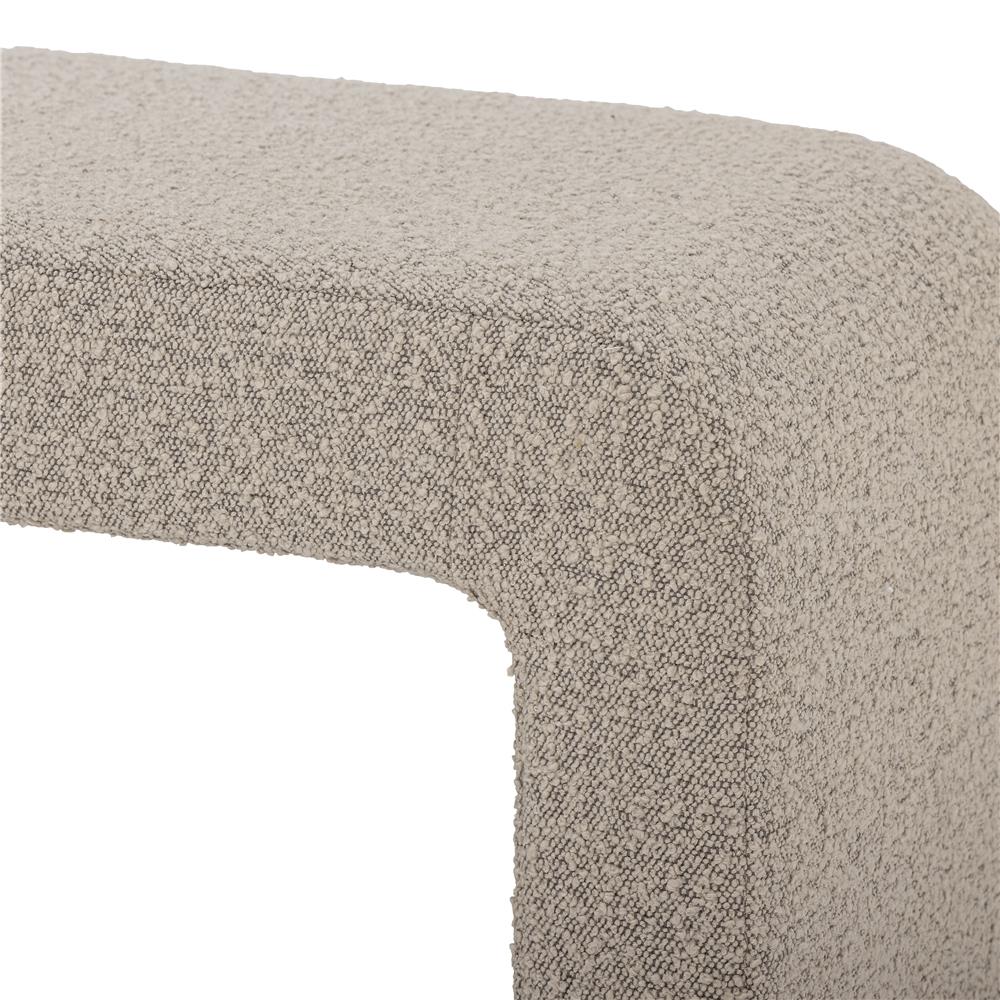 Bloomingville Bobbie Hocker aus Bouclé in Natur – gepolsterter Sitzhocker fürs Wohnzimmer
