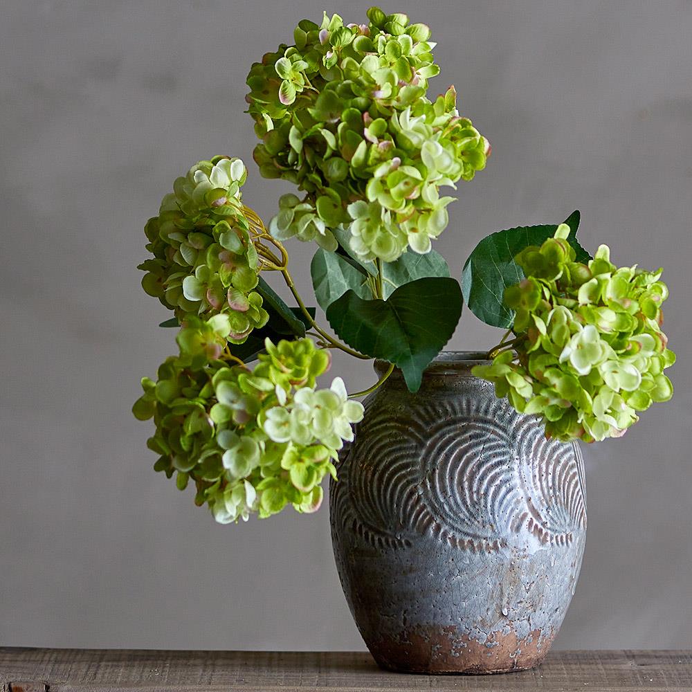 Bloomingville Damian Deko-Vase, Grün, Terrakotta, 22 cm, für Trockenblumen, rustikal