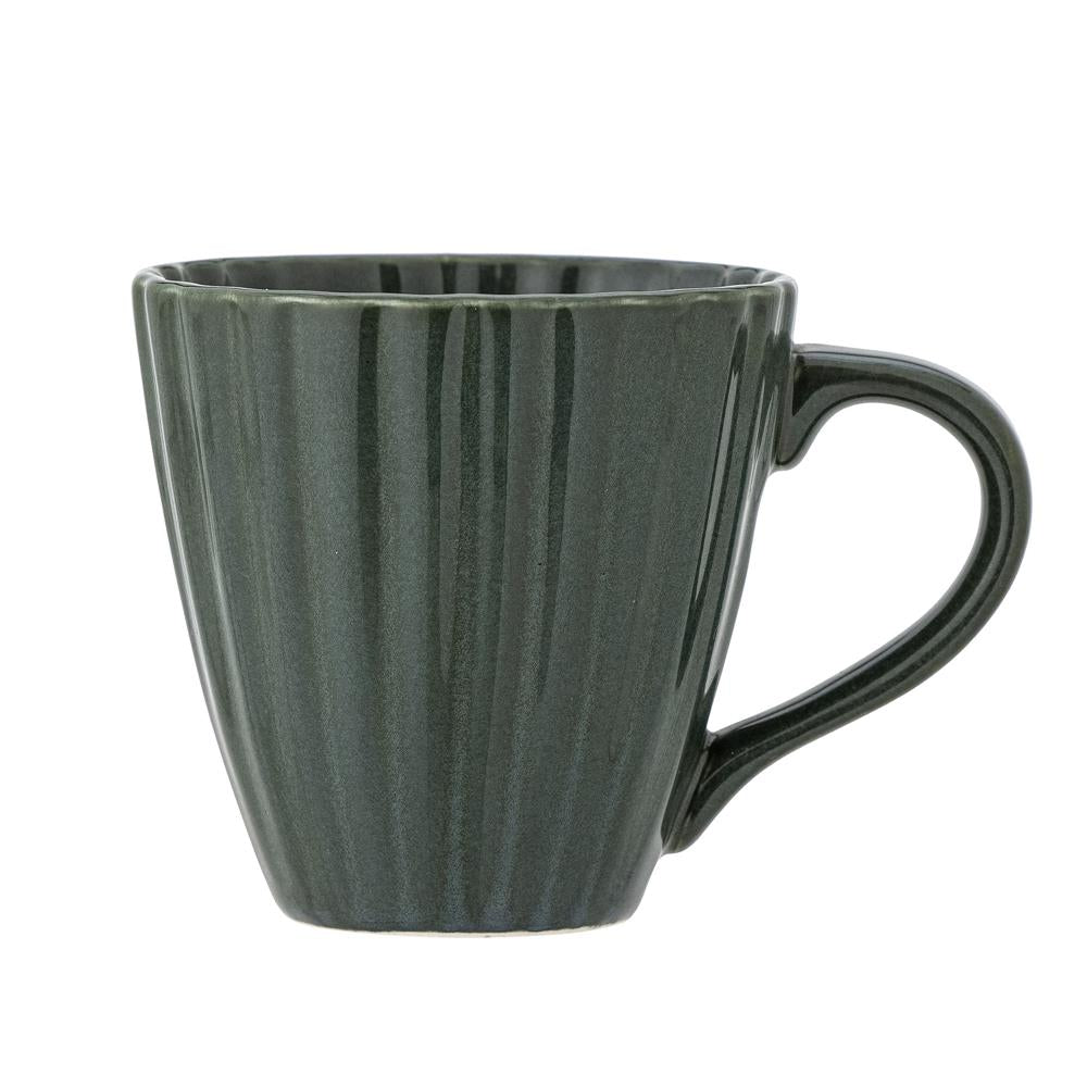 Bloomingville Latina Becher, Dunkelgrün, Steingut, 220 ml, Tasse, dänisches Design