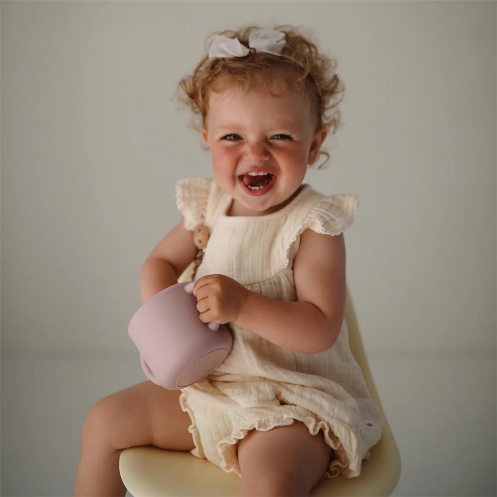 Mushie Snackbecher, Soft Lilac, aus Silikon, BPA-frei