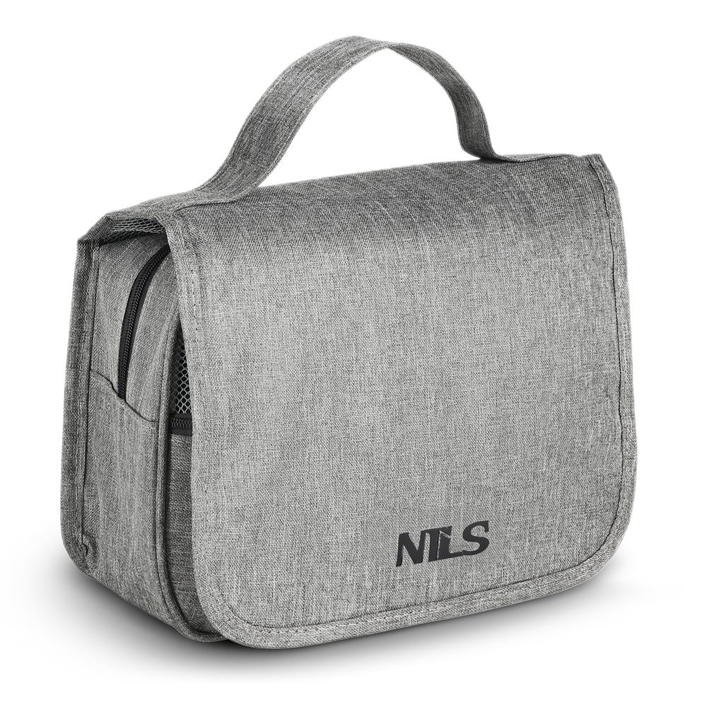 NILS Reisekosmetiktasche Grau - Kulturbeutel Organizer Reise Camping Bad