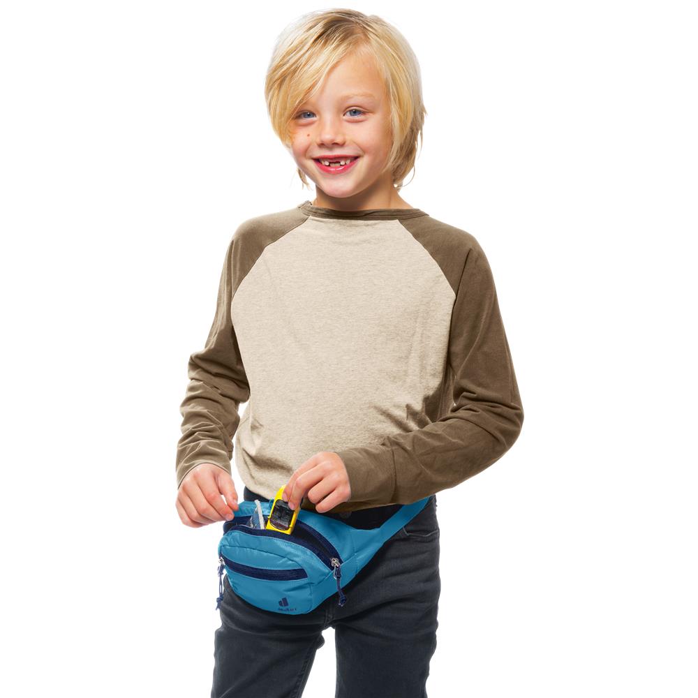 deuter Junior Belt, Bauchtasche, wave (blau), 1L, Hüfttasche, Gürteltasche für Kinder