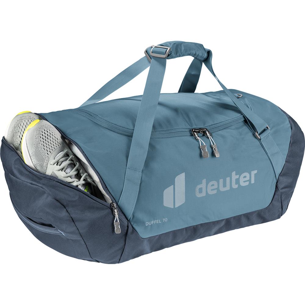 deuter Duffel 70, Reisetasche, atlantic-ink (blau), mit Seitentasche und Netzinnentasche