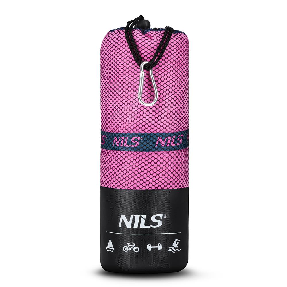 NILS Mikrofaserhandtuch 200x90 cm in Rosa - schnelltrocknendes Handtuch für Camping, Strand & Sport