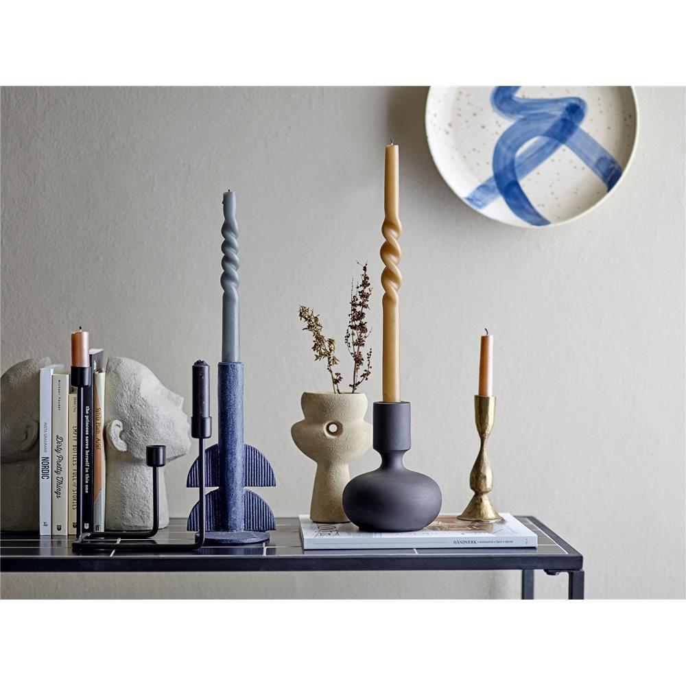 Bloomingville Ozcar Wanddekoration, blauer Steingut-Teller, nordisches Design