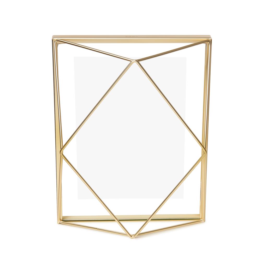 Umbra Prisma Geometrischer Bilderrahmen 13x18 cm Messing Moderner stylischer Fotorahmen zum Aufhängen oder Aufstellen