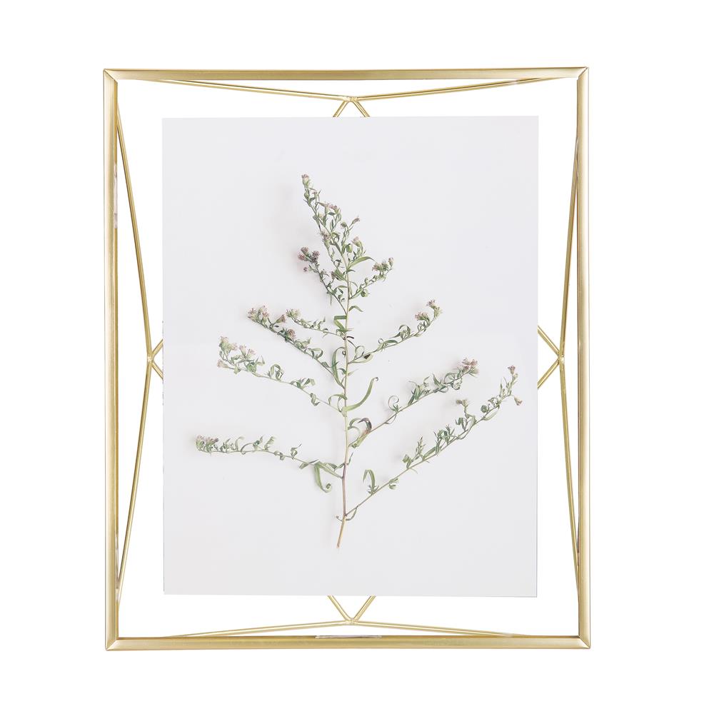 Umbra Prisma Geometrischer Bilderrahmen zum Aufhängen oder Aufstellen Messing 30 x 25 x 8 cm